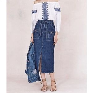 Madewell Denim Timeline Midi Skirt